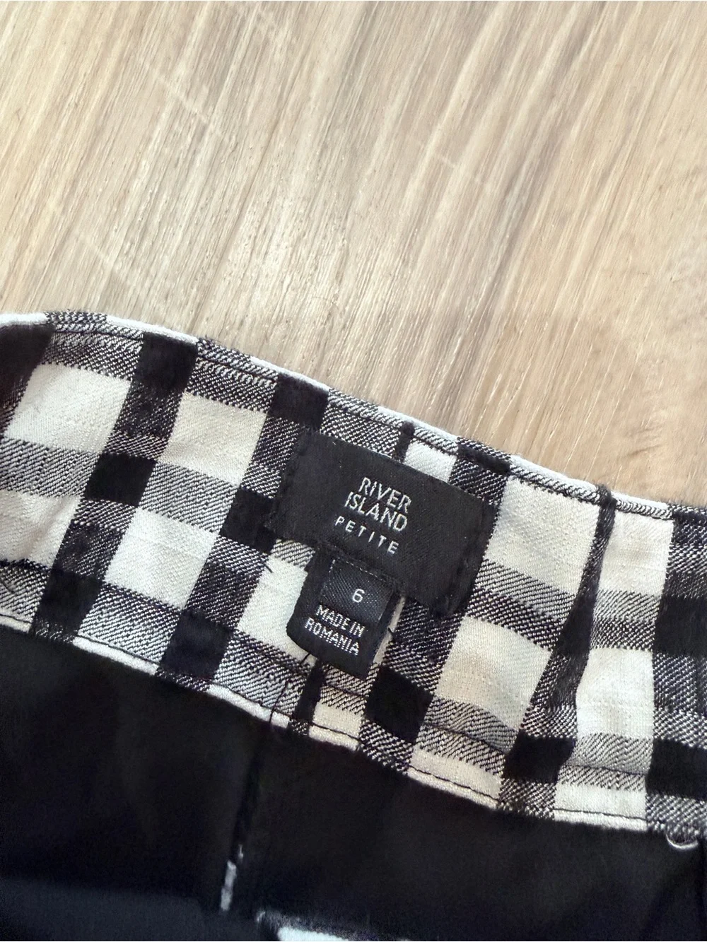River island Black & White Checked High-Waist Women’s Shorts xs
